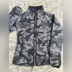 COLUMBIA PUFFER COAT JACKET CAMO GREEN GRAY SIZE S OMINI HEAT